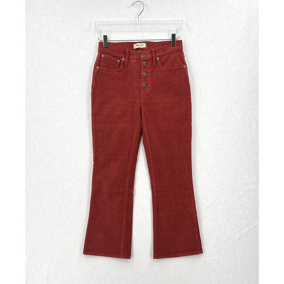 MADEWELL Pants Womens 27 Rust Cali Demi Boot Jeans Corduroy Button Front Edition - Picture 3 of 16